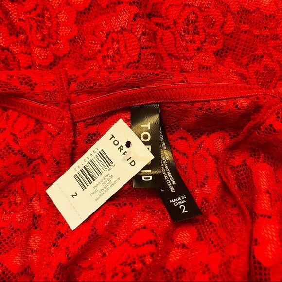Torrid Simply All Over Lace Romper Sexy Womens Plus Size 2 2X Jester Red NEW - Picture 6 of 13